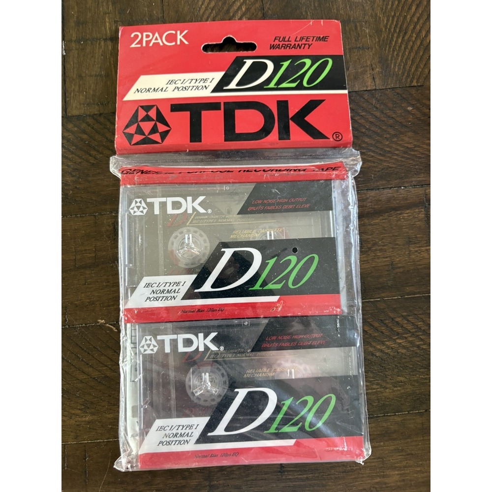 New Old Stock TDK D120 2 Pack Blank Audio Cassette Tapes Sealed MCM Media